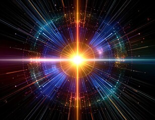 Bright Starburst Energy Cosmic Abstract Art