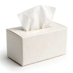 Simple plain tissue box, isolated on a white background.
