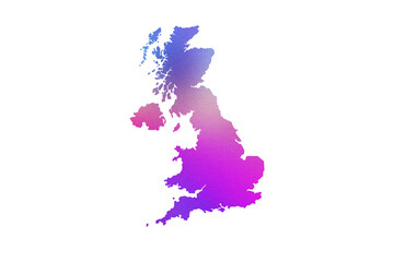 Multicolored Transparent Map of the United Kingdom