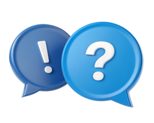 Question and Answer Symbols in Blue Speech Bubbles Depicting Communication and Understanding for Solutions and Problem Solving Concepts