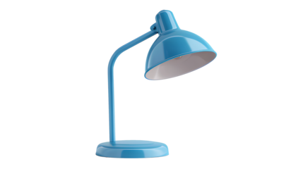 Blue lamp with a sleek design with isolated on a transparent background