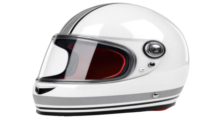Modern sleek motorcycle helmet design with visor and clean white finish, ideal for racing and safety applications