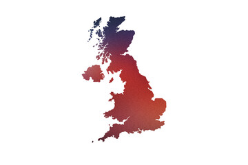 Multicolored Transparent Map of the United Kingdom