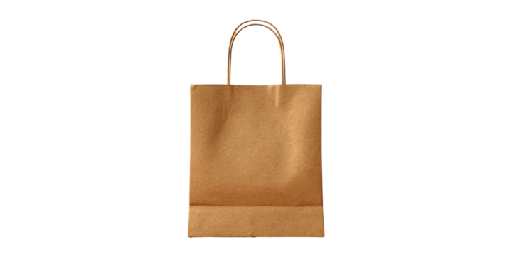 Plain kraft paper shopping bag with handles