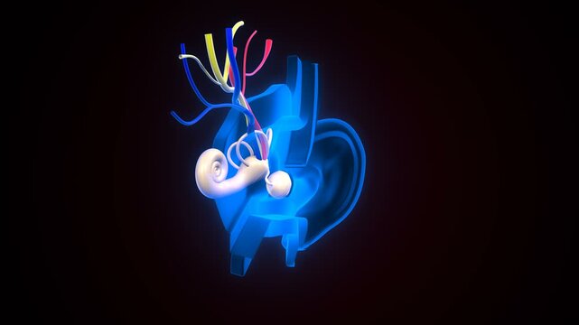 Human ear anatomy. 3d illustration