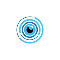 Abstract Blue Eye Logo  Technology Brand Identity