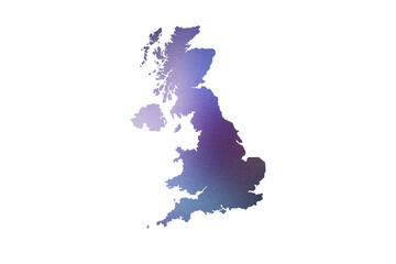 Multicolored Transparent Map of the United Kingdom