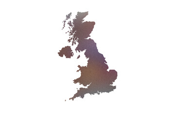 Multicolored Transparent Map of the United Kingdom