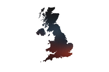 Multicolored Transparent Map of the United Kingdom