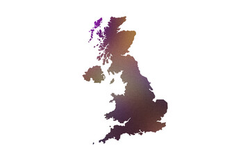 Multicolored Transparent Map of the United Kingdom