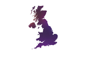 Multicolored Transparent Map of the United Kingdom