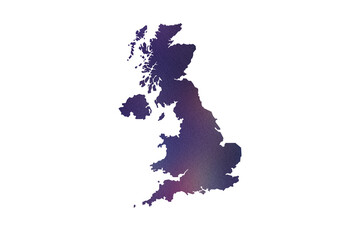 Multicolored Transparent Map of the United Kingdom