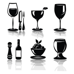 Food and Drink Line Icon Set for Menu and Branding Design