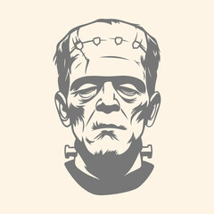 Spooky Frankenstein monster. Vector illustration.