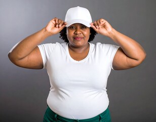 Woman in white shirt and hat