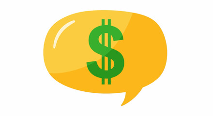 Obraz premium Financial Dialogue A Speech Bubble with a Dollar Sign, Representing Money and Business Communication