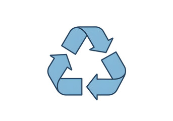 Obraz premium Blue recycling arrow icon promoting environmental conservation