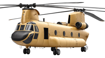 Obraz premium Military helicopter in desert camouflage scheme for transport and logistics operations in aerial environments