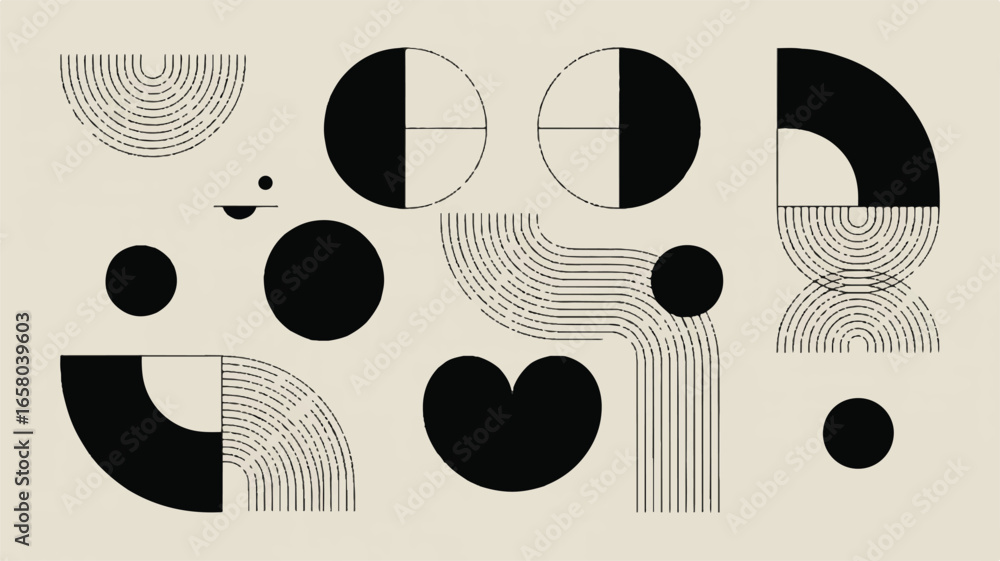 Poster minimalist geometric pattern modern shapes design in abstract art