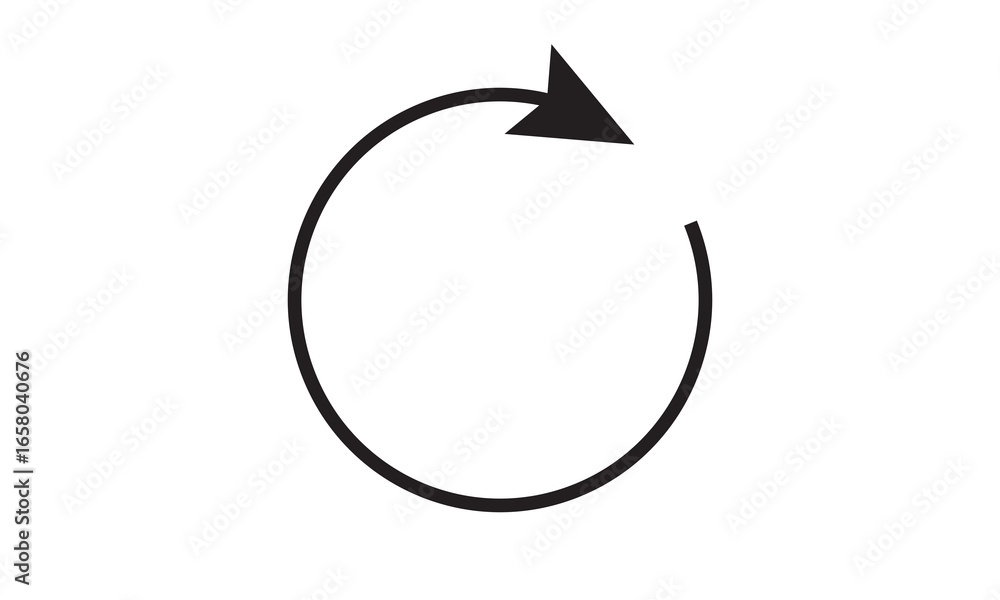 Fototapete circular arrow icon - clockwise rotate, refresh, and reload symbol on transparent background