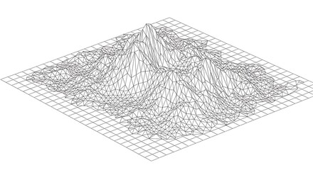 Dynamic abstract city plan illustration, highlighting a central river winding through a mosaic of diverse geometric forms, evoking urban planning and architectural patterns.
