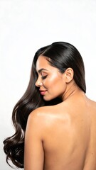 Woman with beautiful hair and smooth skin