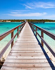 Obraz premium Wooden pier leading to the sea