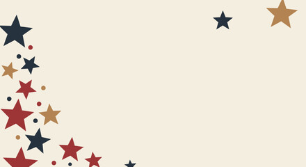 Obraz premium Patriotic stars background with red, blue, and gold vintage colors design