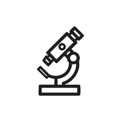 A simple line icon of a microscope.