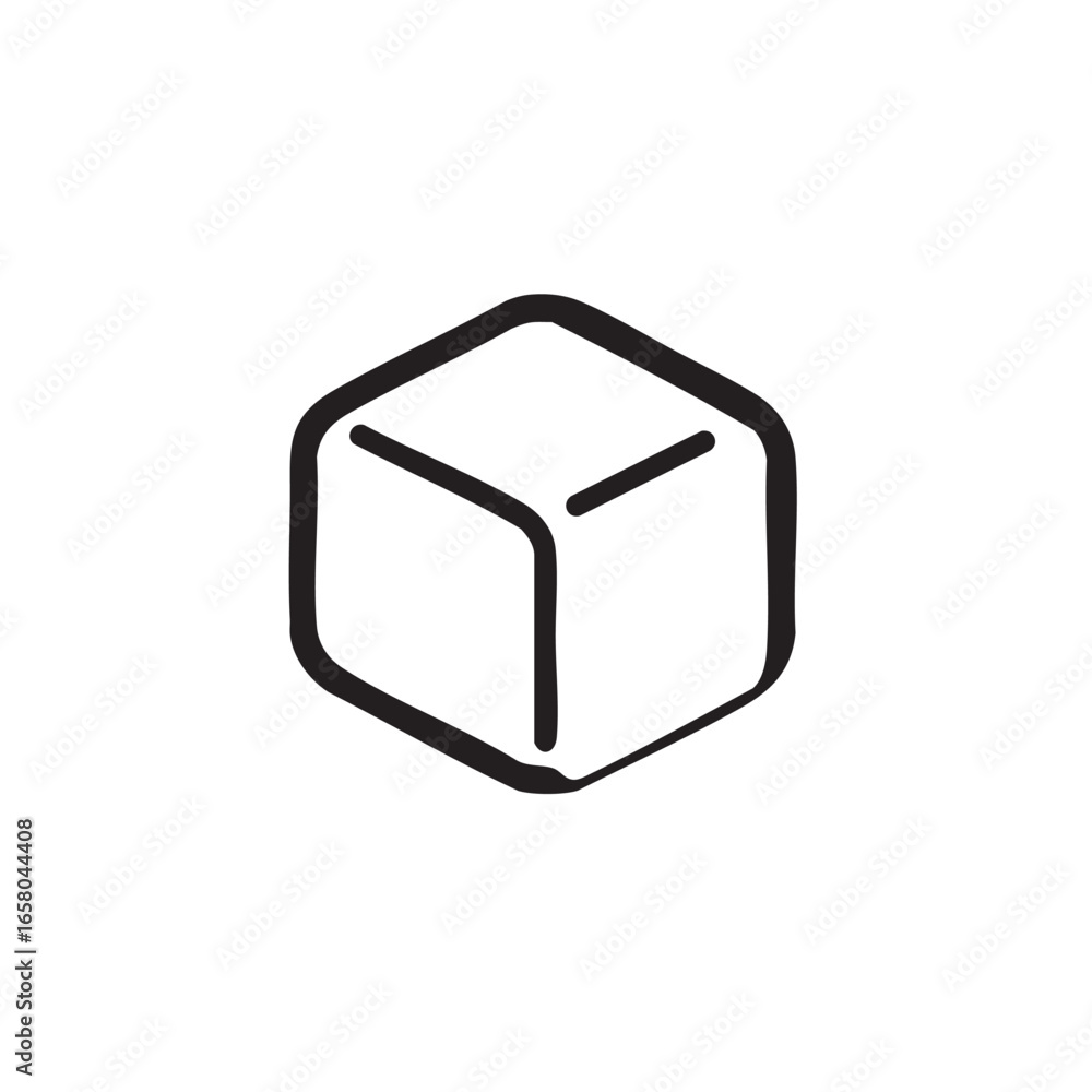 Aufkleber a drawing of a three-dimensional cube.