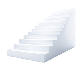 White stairs, isolated on transparent or white background., vector illustration. 