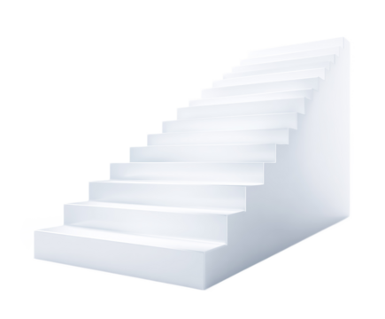 White stairs, isolated on transparent or white background., vector illustration.