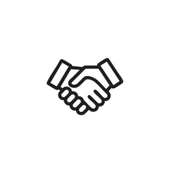 Obraz premium An outline of two hands shaking.