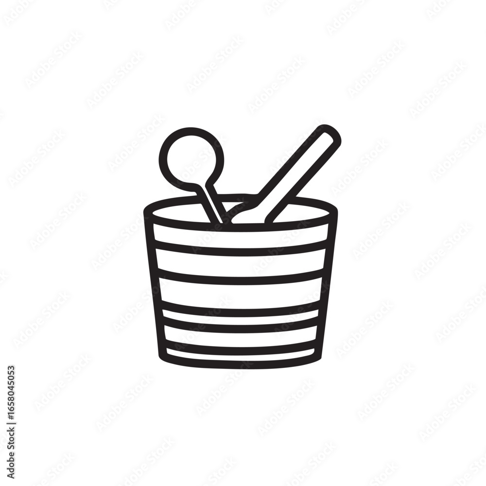 Poster a bucket with two spoons inside.