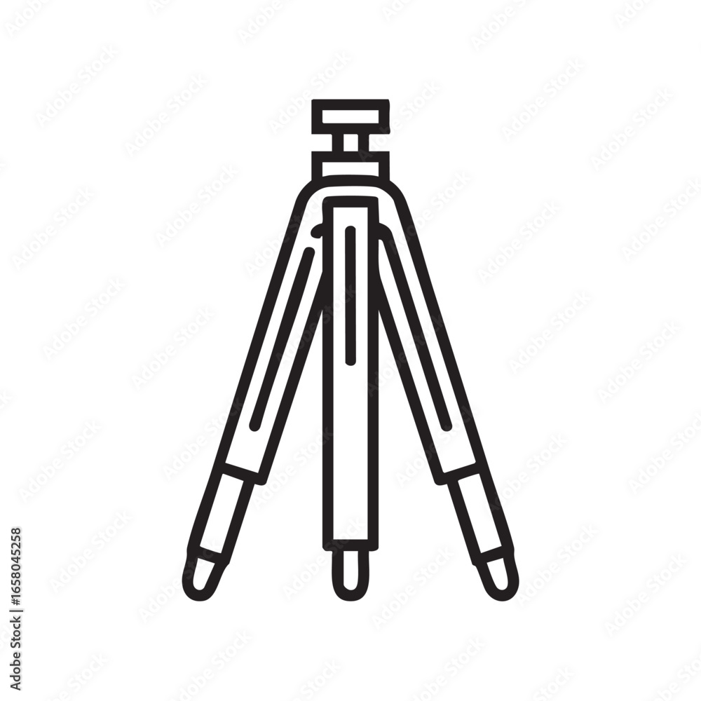 Poster a line drawing of a simple tripod stand.