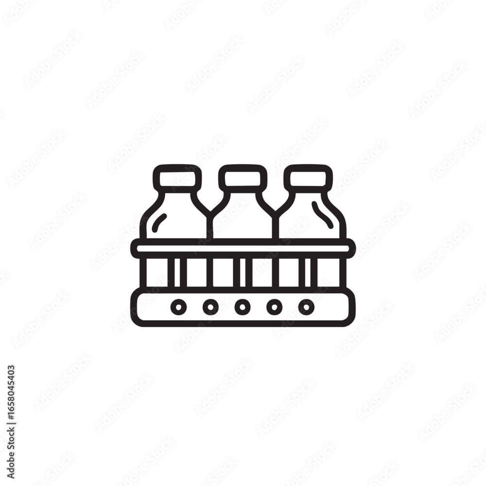 Poster a simple line drawing of three lab bottles in a rack.