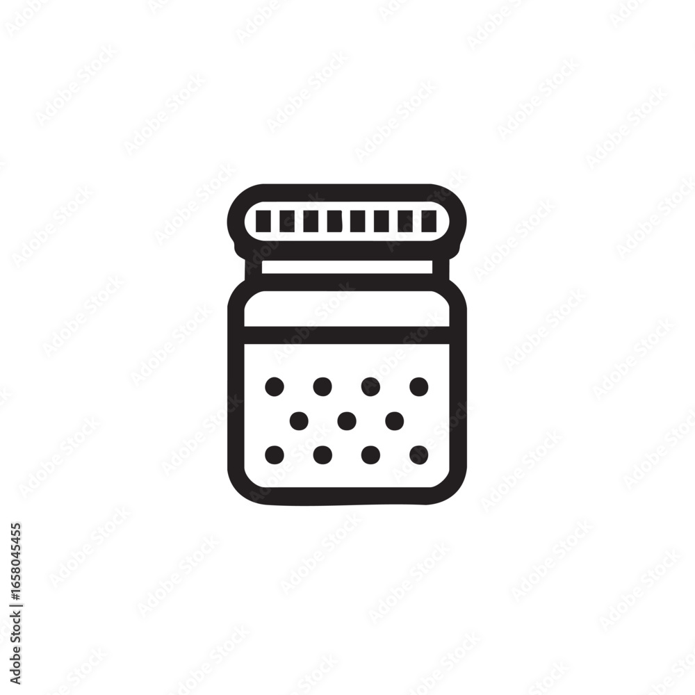 Poster a simple line drawing of a jar with a cap.