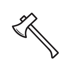  A line drawing of an axe.