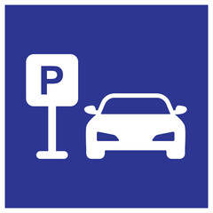 cars parking area sign icon vector