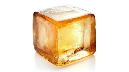Amber - colored Ice Cube, Crystal Clear with Unique Texture, Adding Coolness and Visual Beauty to Drinks