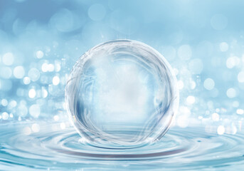 blue bubble molecule background for cosmetic product
