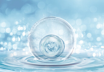 blue bubble molecule background for cosmetic product