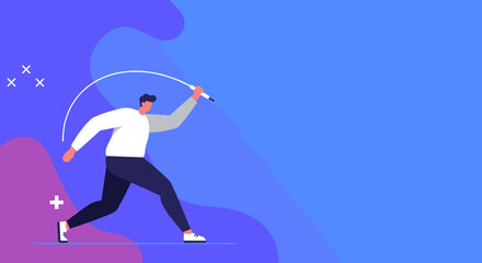 Creative man drawing a digital concept, symbolizing innovation, design, and artistic expression for various projects.