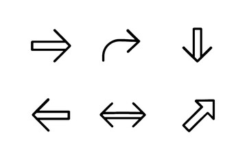 Arrow Icon Set | Vector Line Style | Direction Symbols Collection