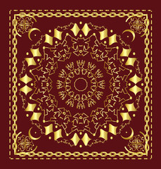 Muslim prayer rug illustration design. Arab decorative ornament. textile products