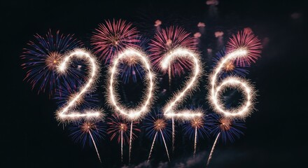 Fireworks spell out 2026