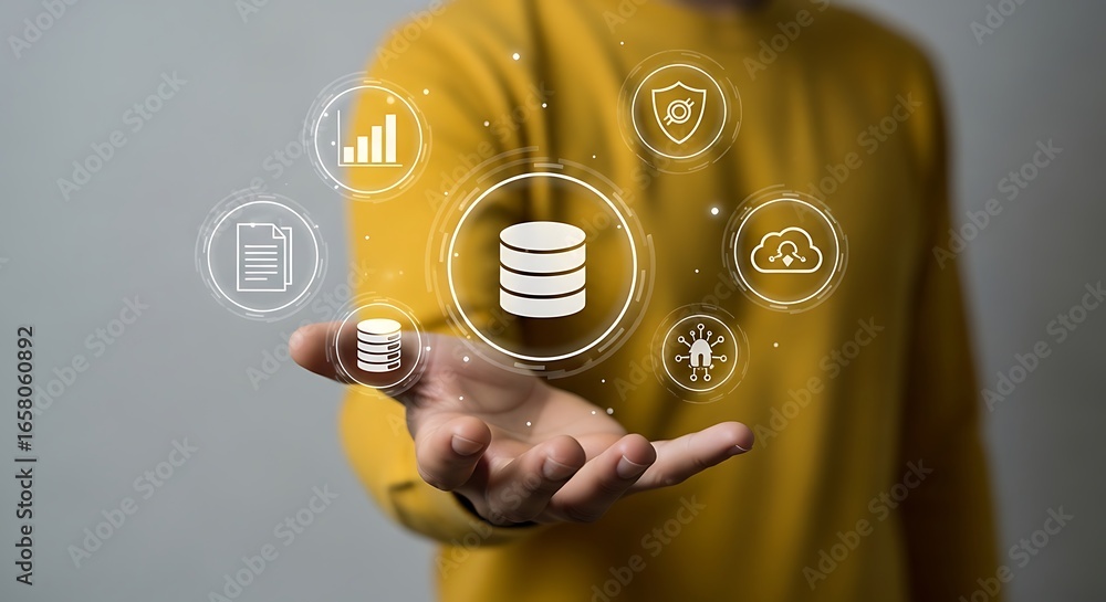 Poster digital data and cloud technology network