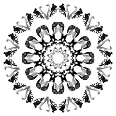 Evil eye beads follow each other's mandala patterns, blue evil eye beads