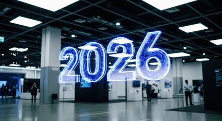 Large hall, 2026 projected, futuristic