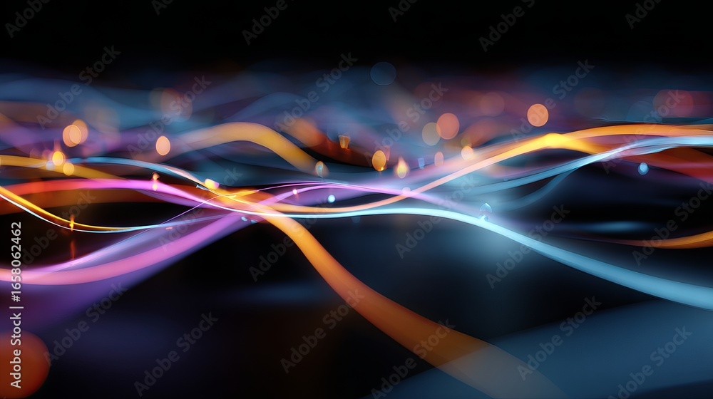 Poster dynamic abstract light streaks creating vibrant energy flow for modern tech and future concepts